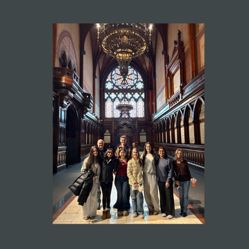 RMHS students touring a building at Harvard