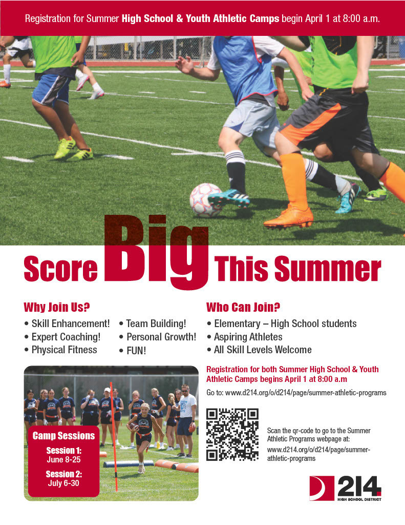 d214 summer athletic camp brochure