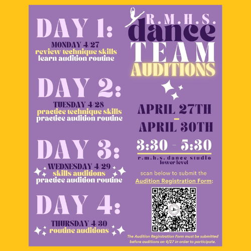Dance team audition schedule