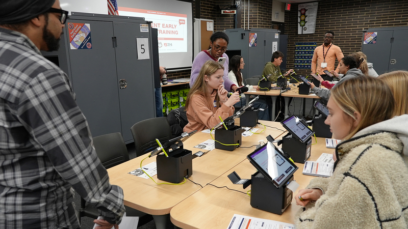District 214 Students Participate in Countywide Early Voting Training Initiative