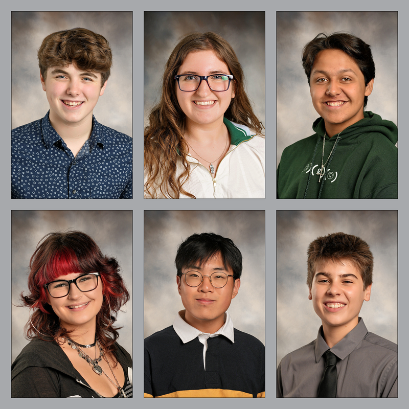 The 2026 Calisch Award recipients (top row, left to right): Sean Fielding, Sydney Carlson, Cristian Nava; (bottom row, left to right): Emma Taucher, Peter Kim, Sam Frye.
