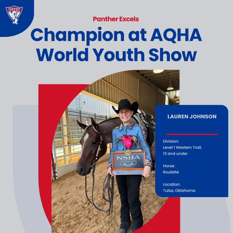 Lauren Johnson wins Champion Title at World Youth Show