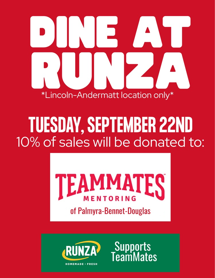 TeamMates / Runza Dine Out Night 9/22