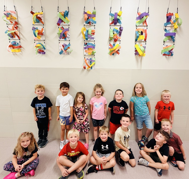 Kindergarten with their artwork