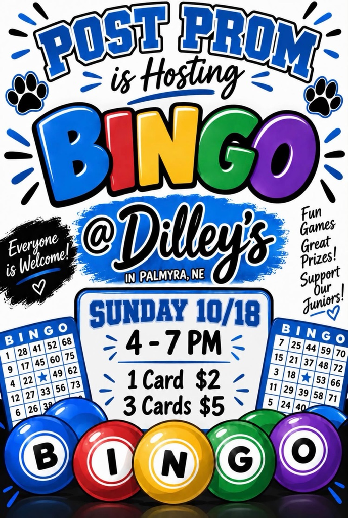 Post Prom Hosting BINGO at Dilley’s | 10/18 | 4-7pm