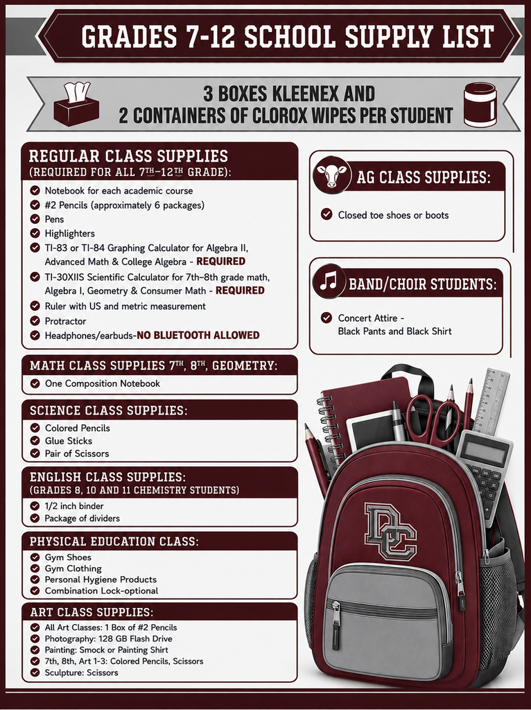 26-27 DCHS school supplies