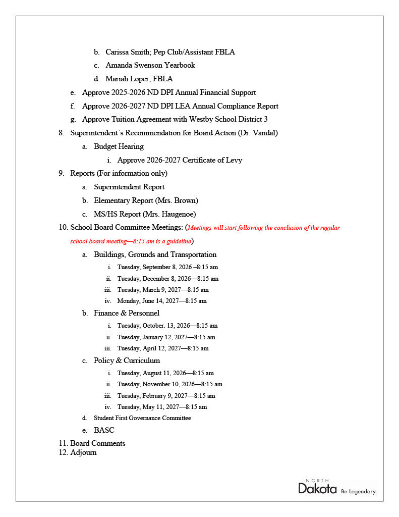 Sept 8 Sch Bd agenda