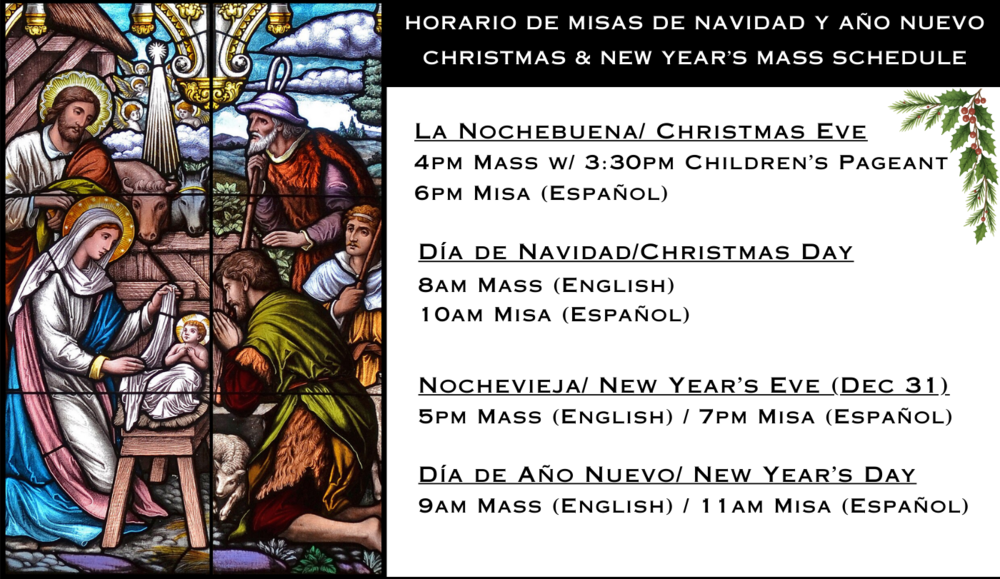 Christmas schedule