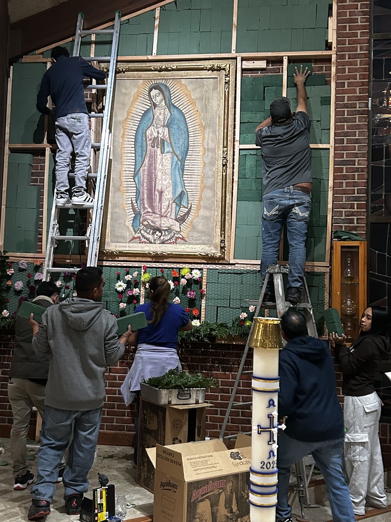 Guadalupe wall of flowers