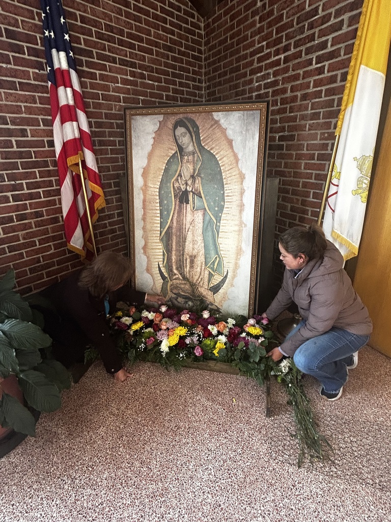 Our Lady being decorated for procession