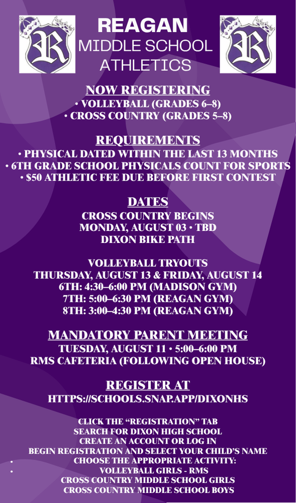 VB and XC Registration