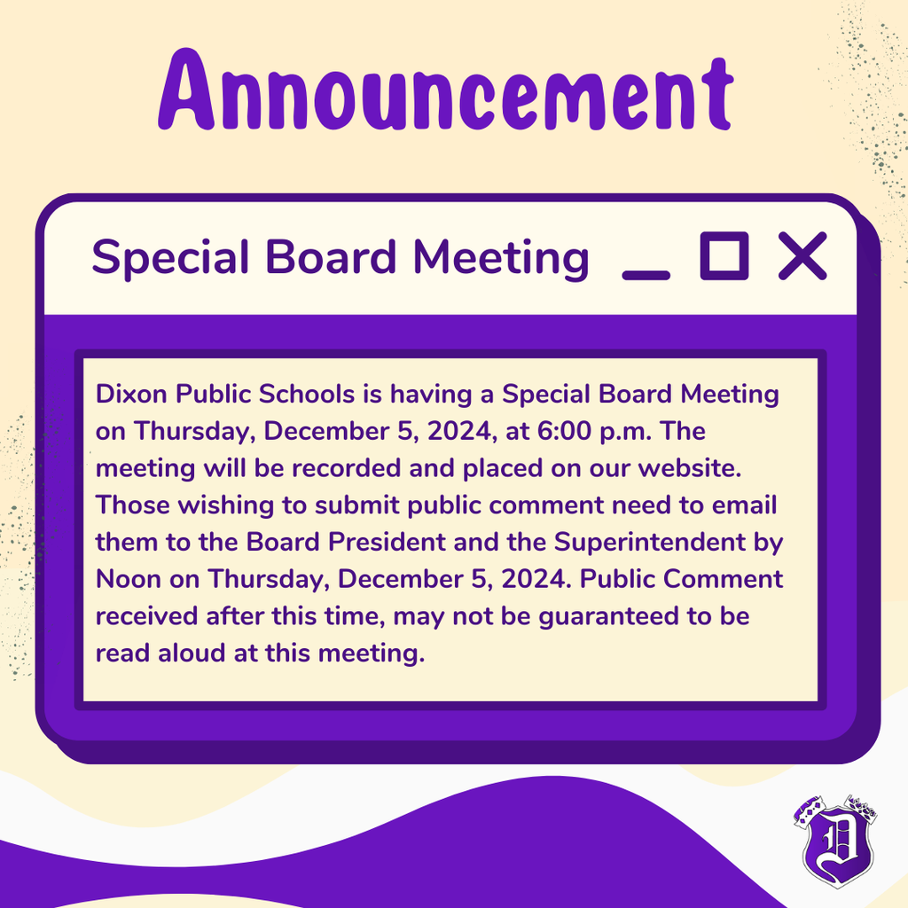 Board Meeting announcement graphic