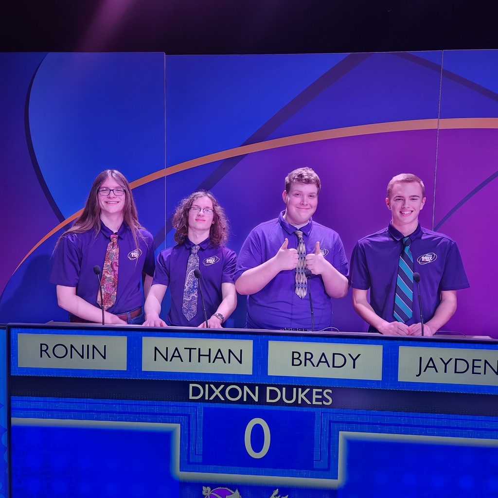 Quiz bowl students during taping of show