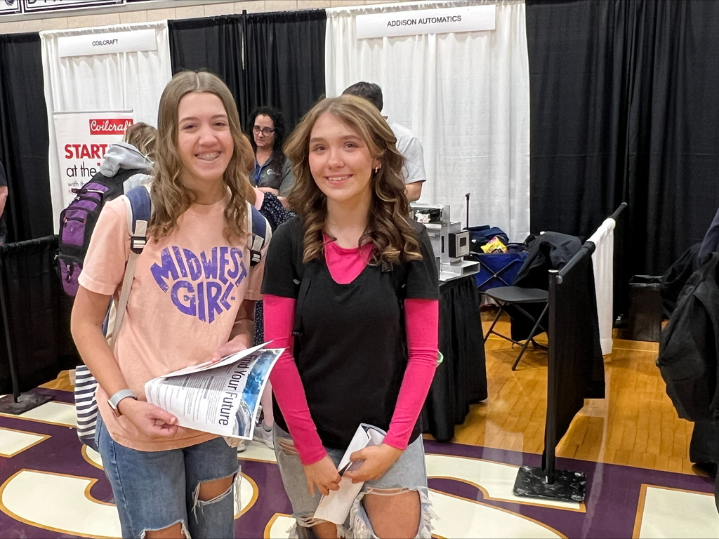 students at career fair posing for photo