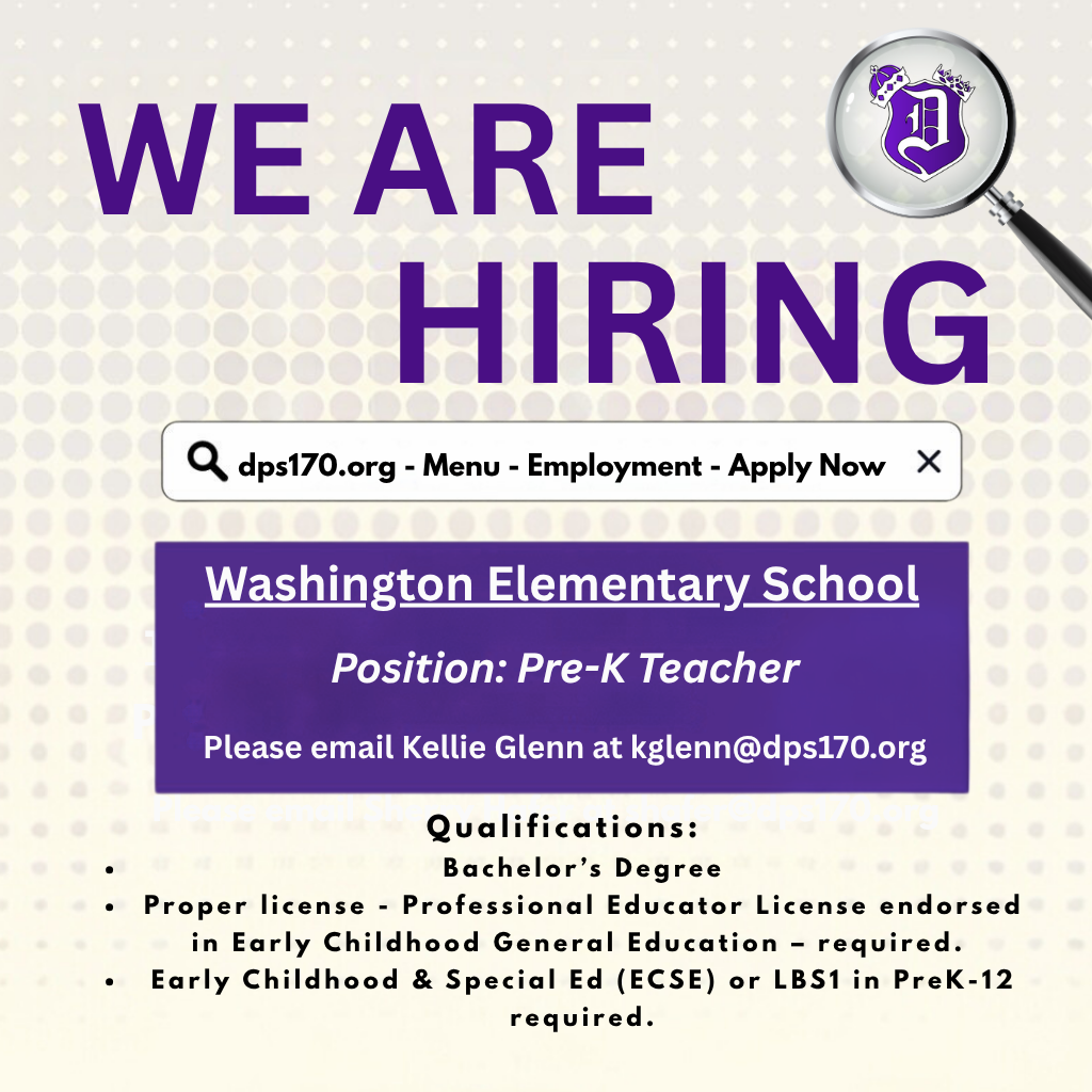 Pre-K teacher hiring graphic