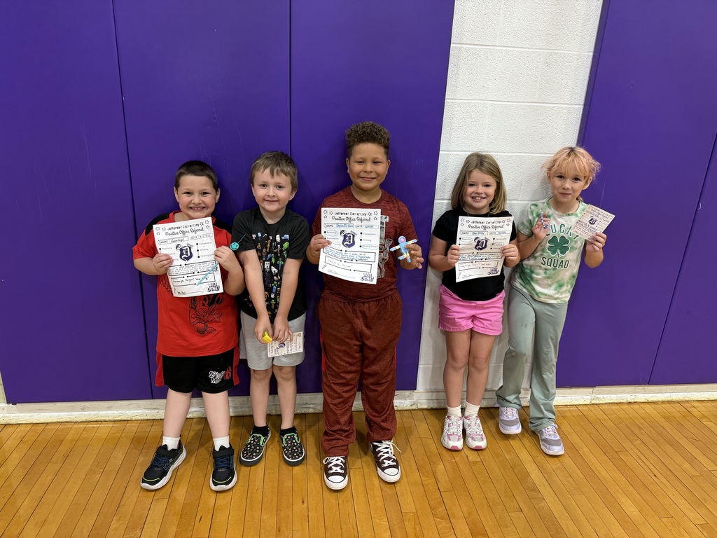 2nd graders with positive office referrals and prizes