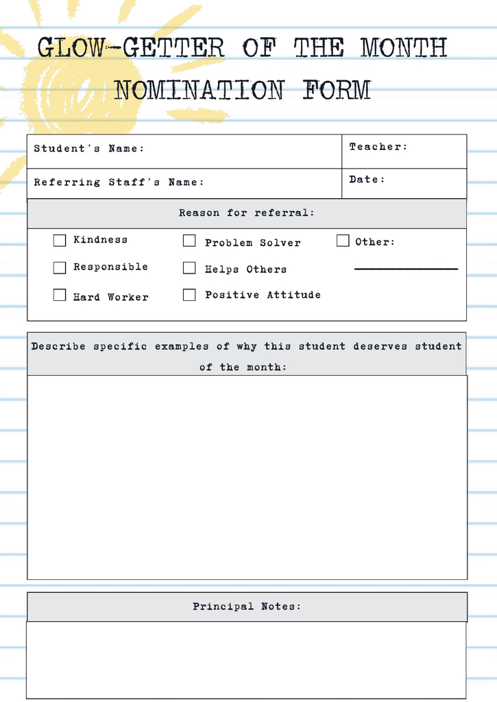 nomination form