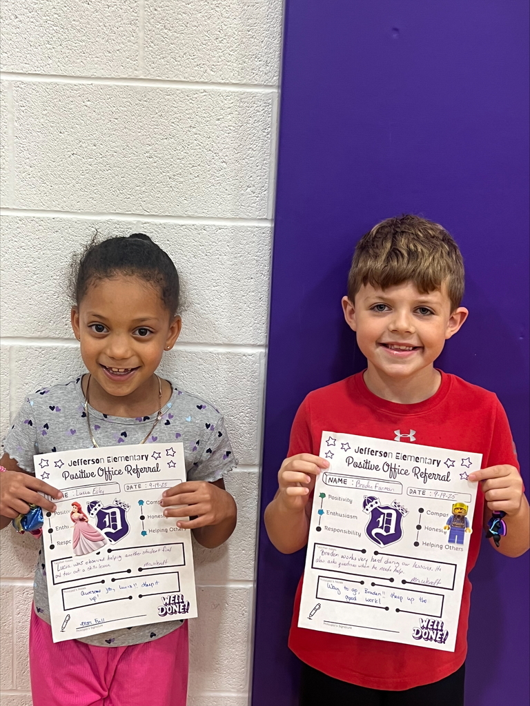 2nd graders with positive office referrals and prizes 