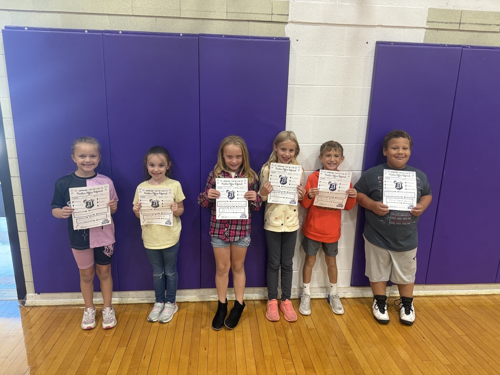 2nd graders with positive office referrals and prizes 
