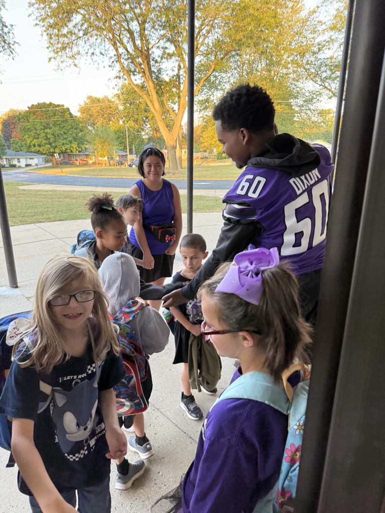 Our Dukes high five our elementary students on their way into the building this morning 