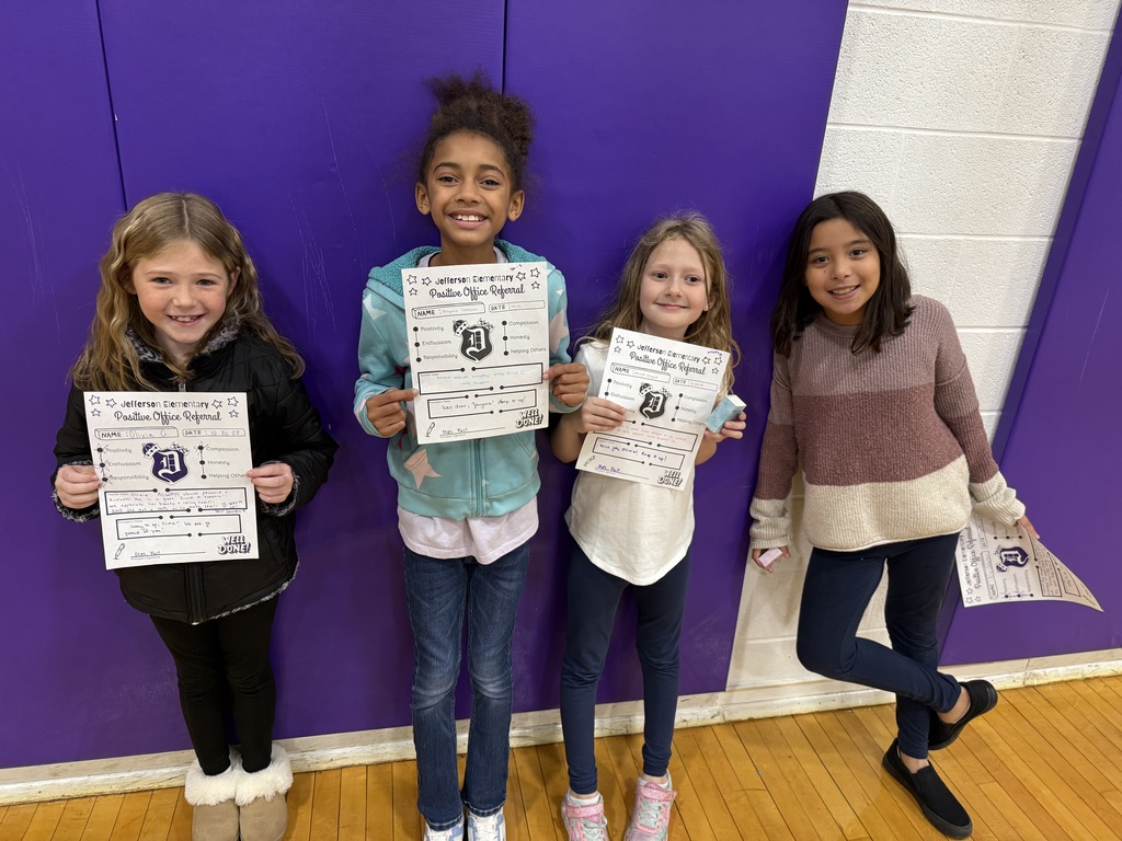 third graders with their positive office referrals