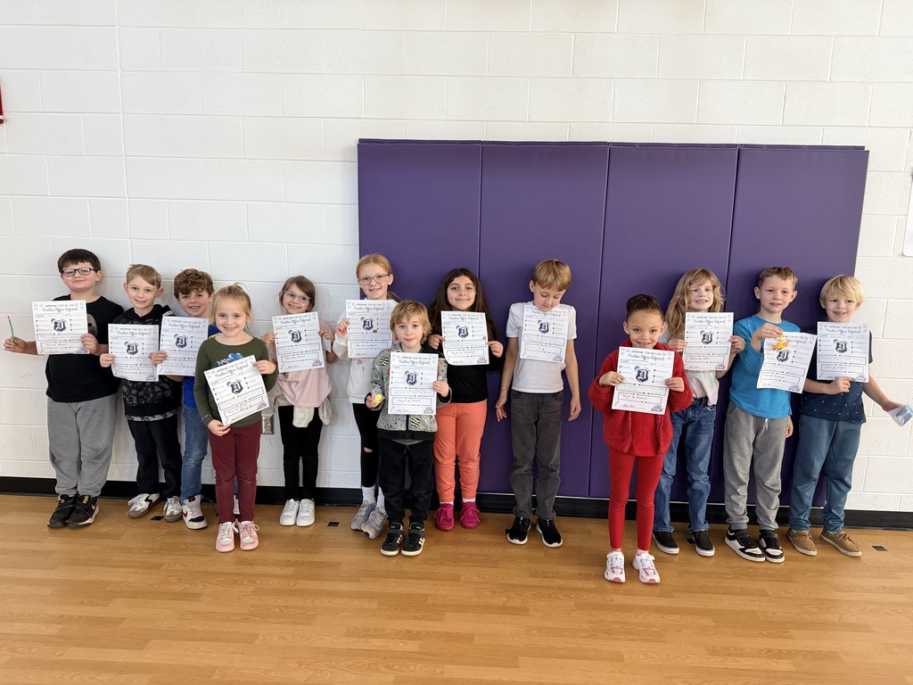 2nd graders with positive office referrals and prizes