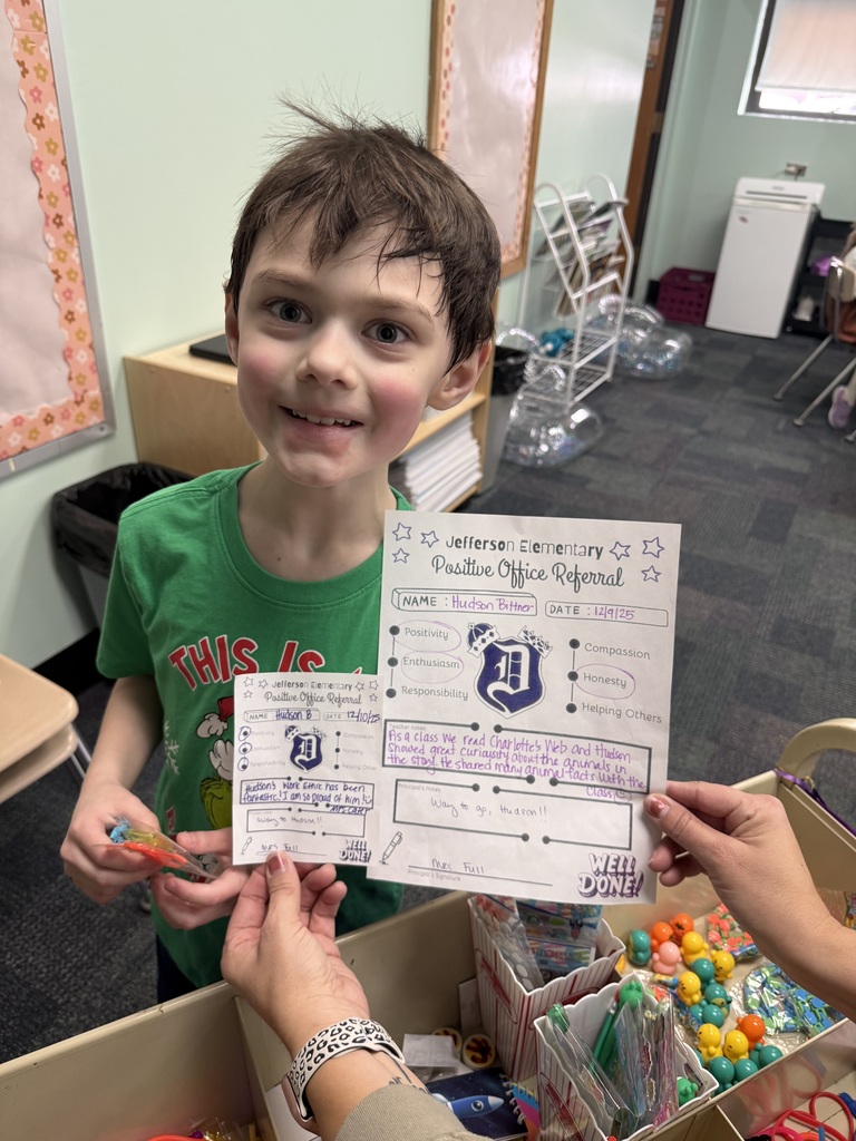2nd graders with positive office referrals and prizes