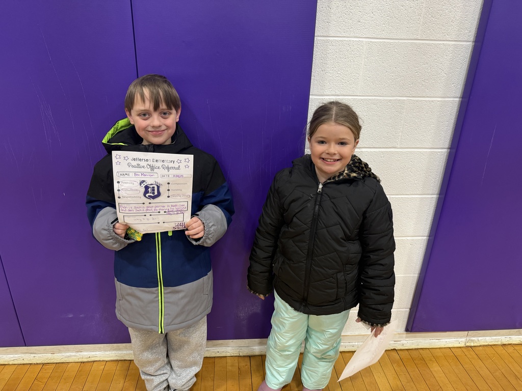 2nd graders with positive office referrals and prizes