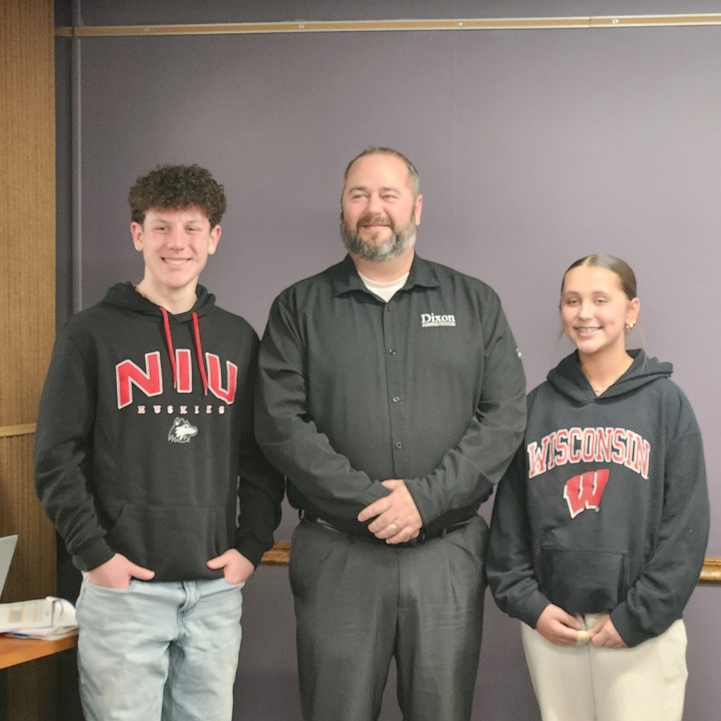 photo of Principal Magnifici and the RMS students of the month