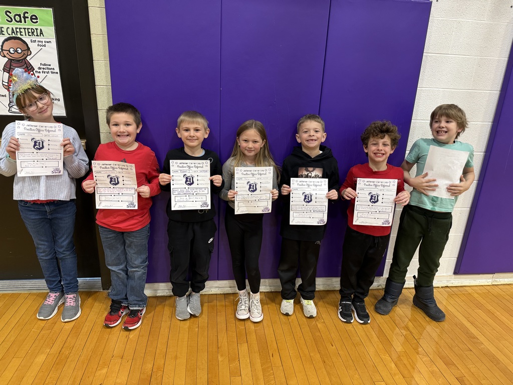 3rd grade students with positive office referral certificates and prizes 