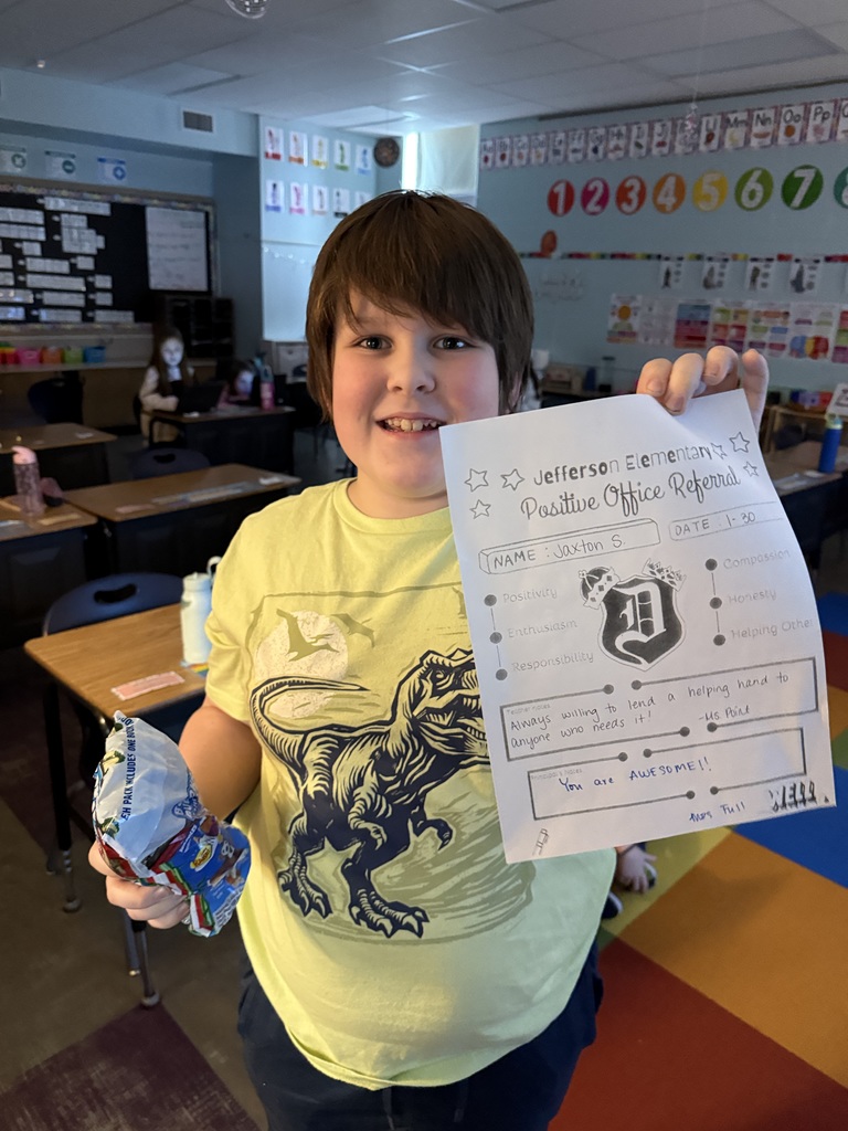 a 3rd graders with positive office referrals and prizes 