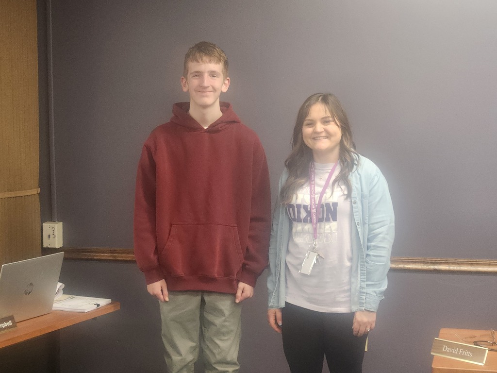 Photo of RMS assistant principal and student of the month