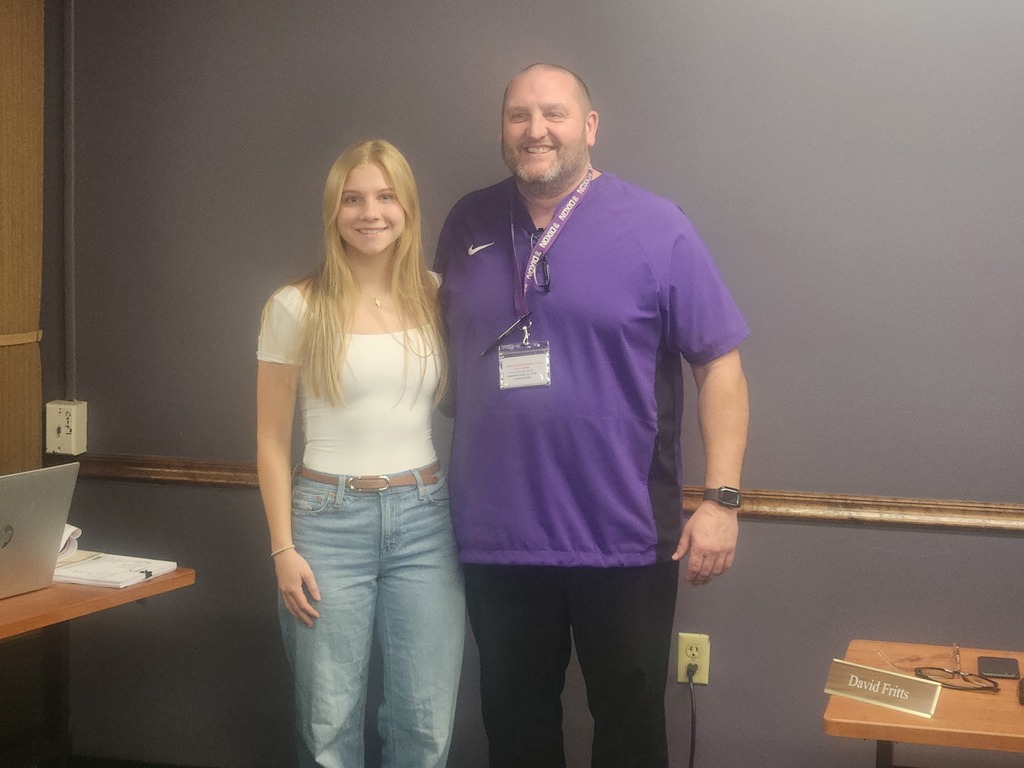 Photo of Principal Shaner and the DHS student of the Month