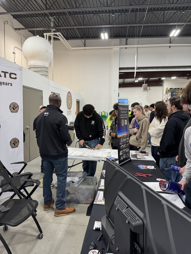 students at trade show