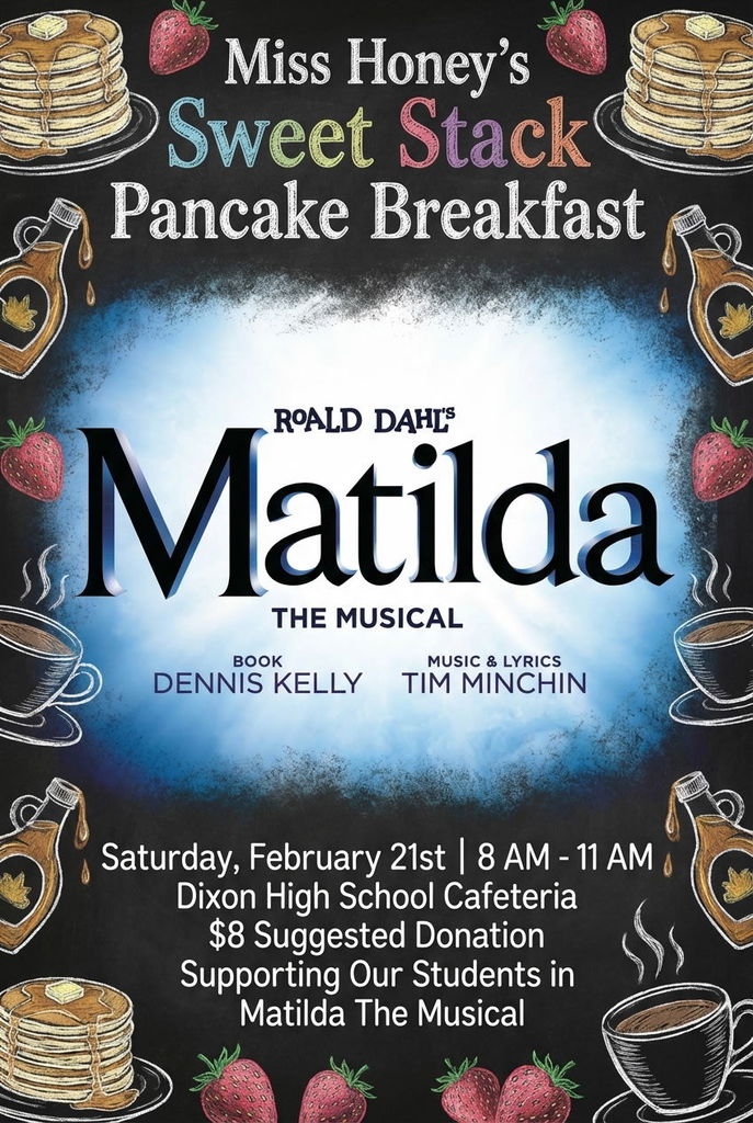 theater pancake breakfast flyer