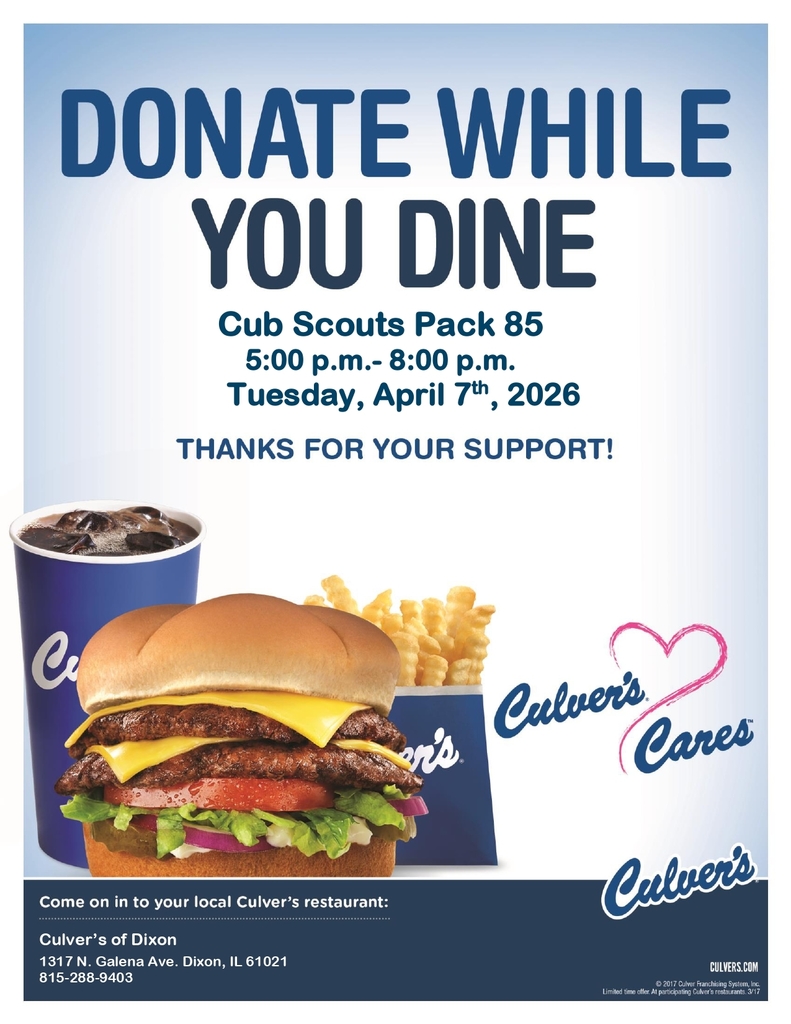 culvers flyer with burger and soda