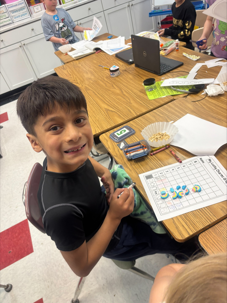 a 2nd grader and his lucky charms and graphs 