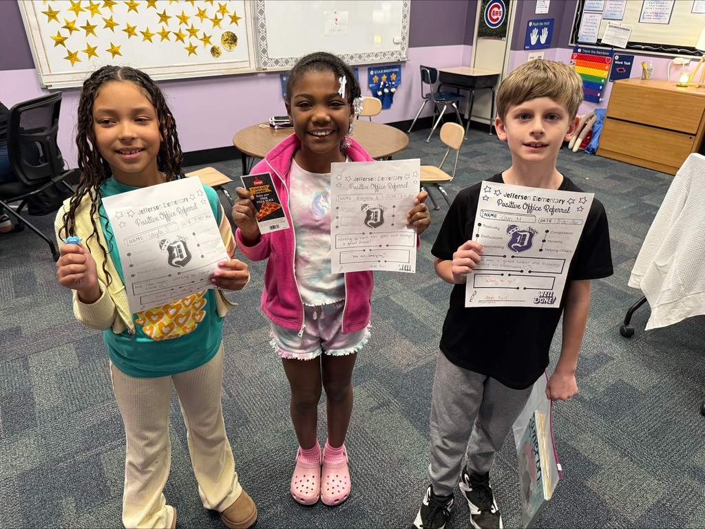 3rd graders with positive office referrals and prizes 