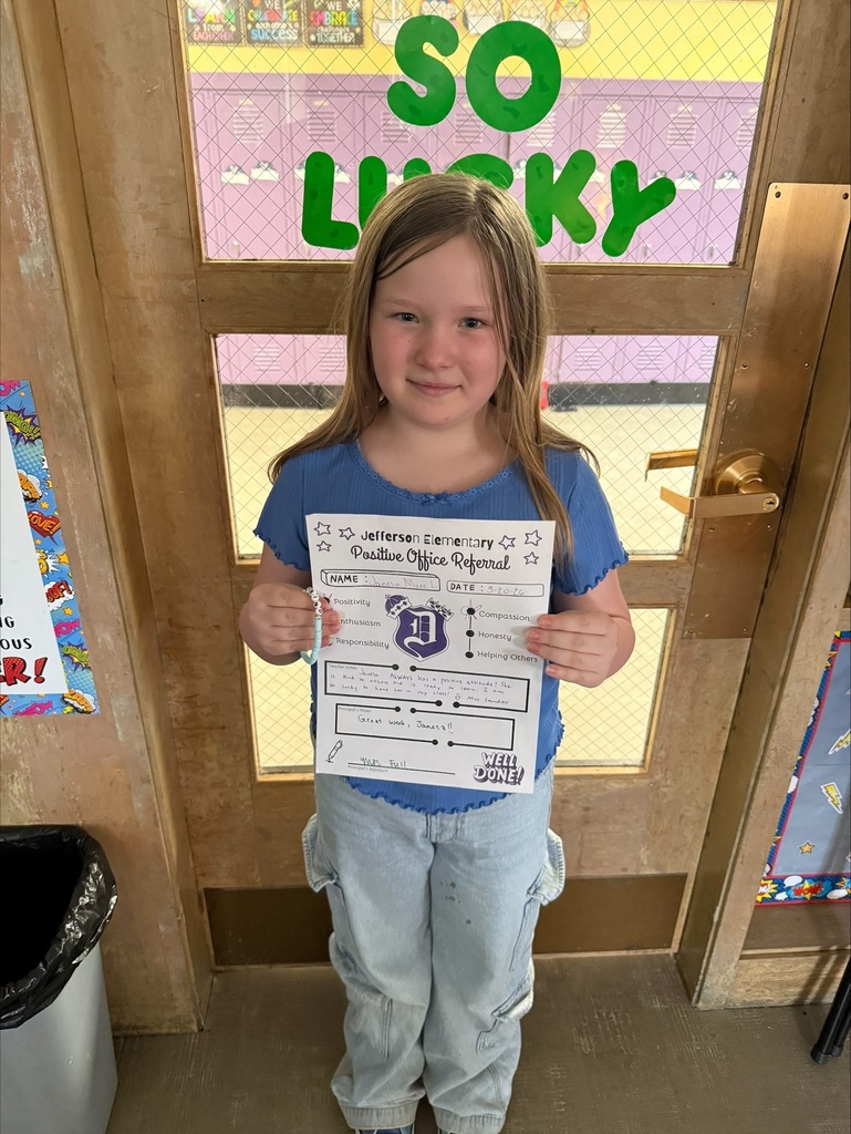 3rd graders with positive office referrals and prizes 