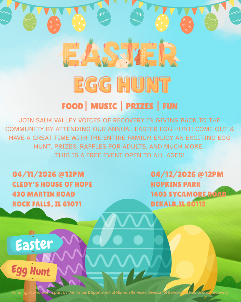 easter egg hunt flyer with eggs and signs