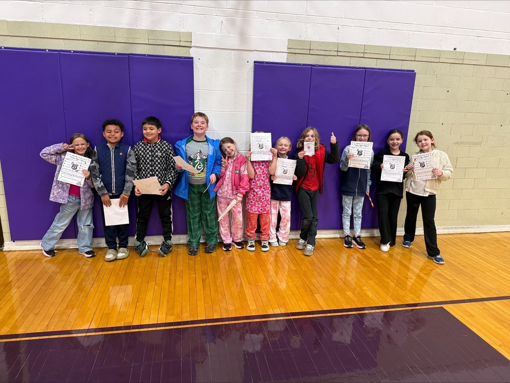2nd grade students with positive office referrals and certificates.