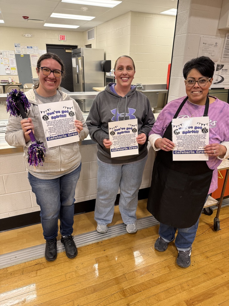 school lunch ladies with spirit stick
