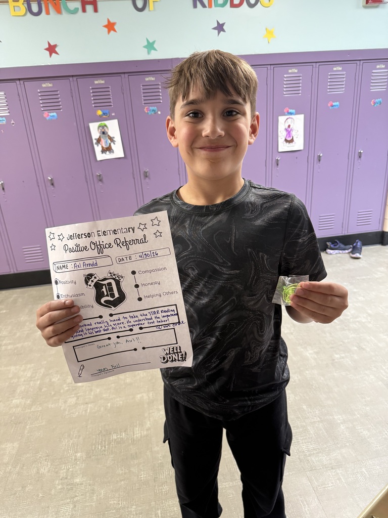 3rd graders with positive office referrals and prizes 