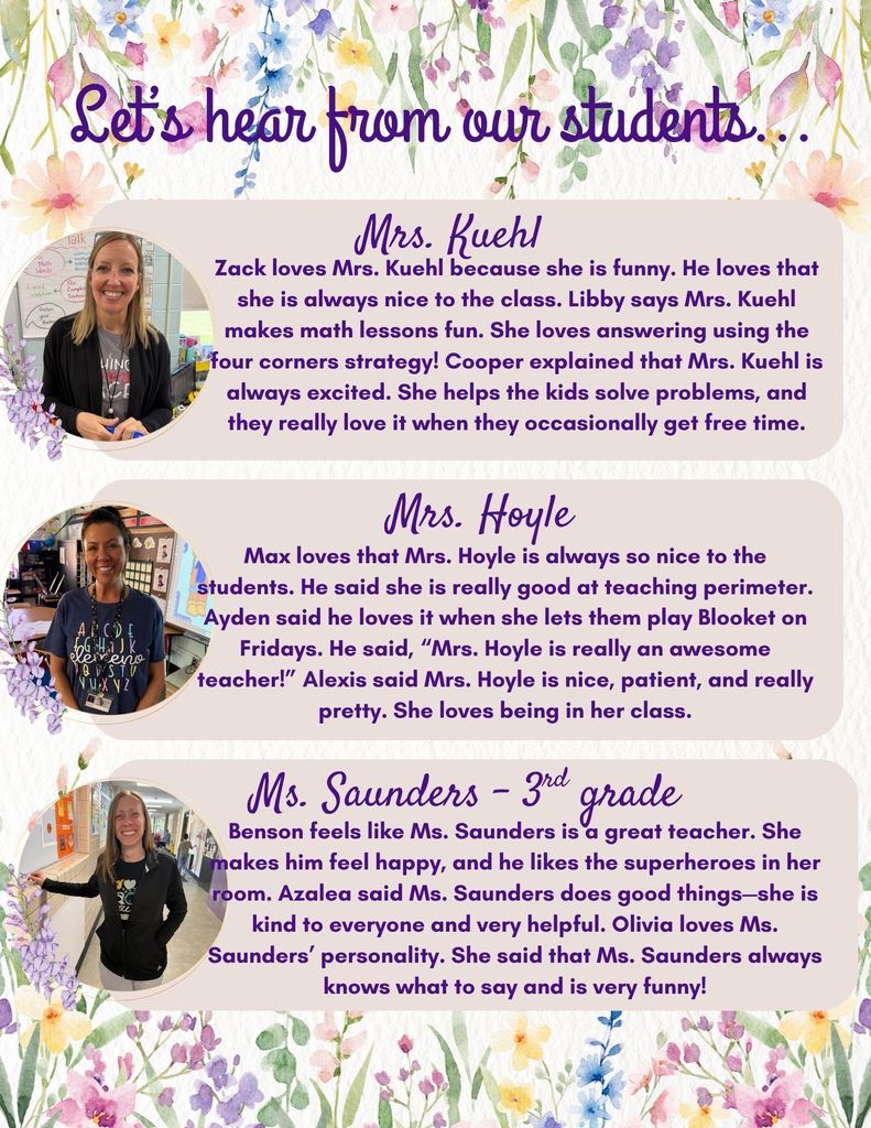 flyer with teachers  and why they're students love them