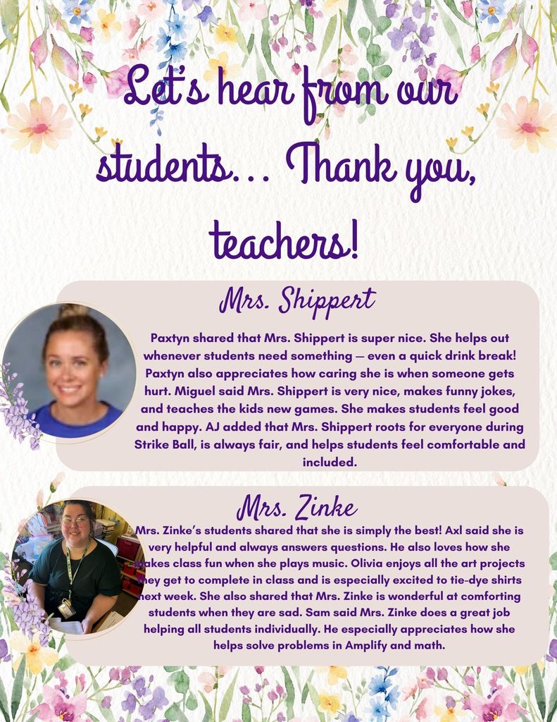 Mrs. Zinke and Mrs. Shppert