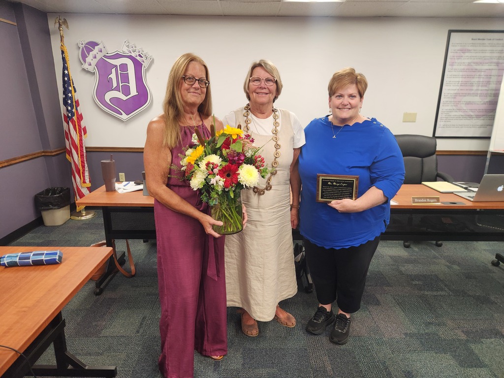 Photo of Superintendent with 2 board members