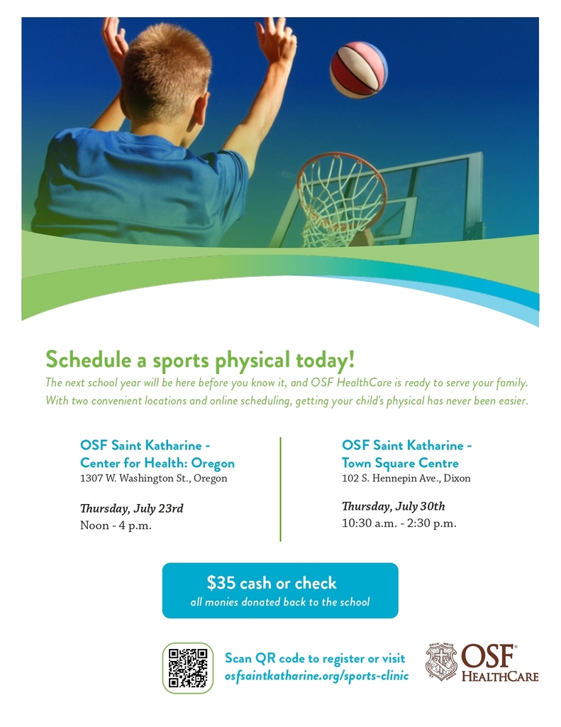 flyer with information for a sports physical