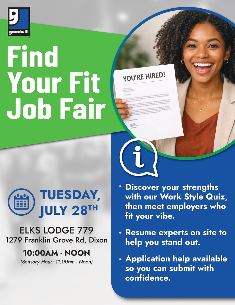 job fair flyer at the Dixon Elks