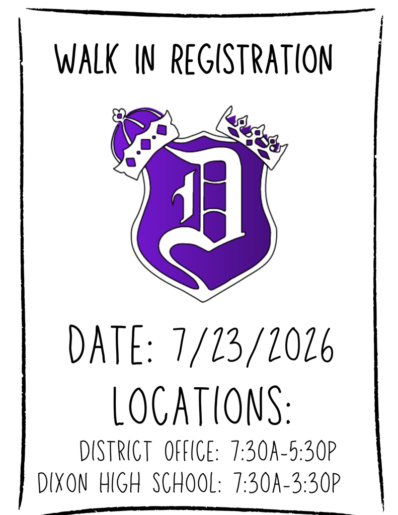walk in registration graphic with locations and district logo