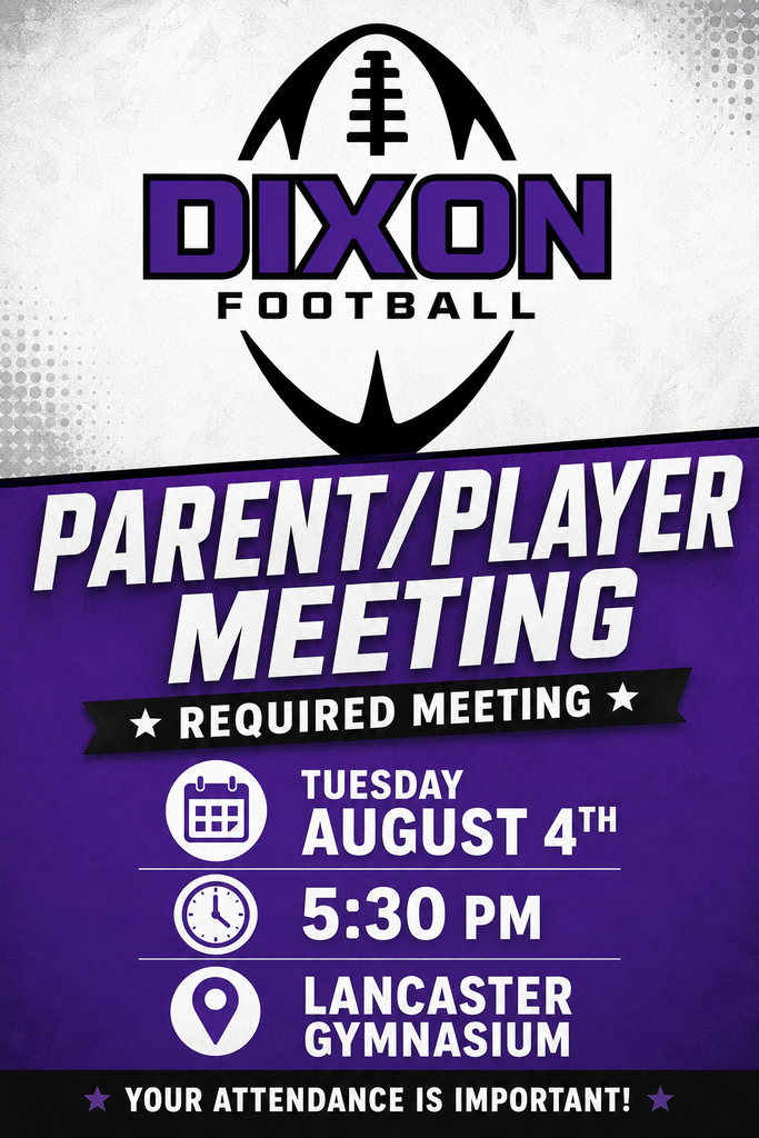 football flyer with info about parent meeting